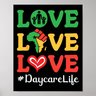 Affiche Grand Cœur Afrique Carte Poing Levée Amour Amour A