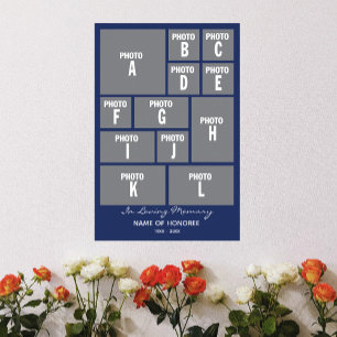 Affiche Grand Collage de photos commémoratives avec vos ph