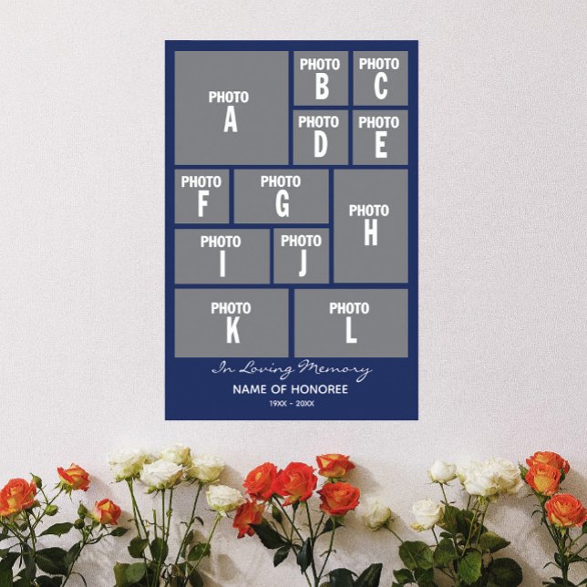 Affiche Grand Collage de Photos Mémorial avec vos photos (Créateur téléchargé)