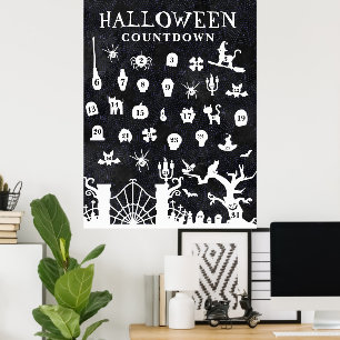 Affiche Grand compte à rebours d'Halloween
