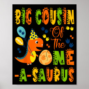 Affiche Grand cousin de l'anniversaire du one-a-saurus 1èr