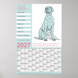 Affiche Grand Danois Calendrier Message Caché 2027