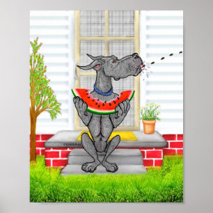 Affiche Grand Danois CRACHE Noir