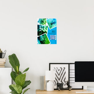 Affiche Grand Danois moderne bleu vert Kennel Promotionnel