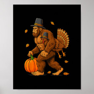 Affiche Grand dindon de pèlerin de jour de Thanksgiving de