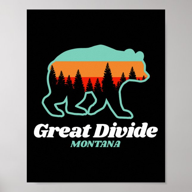 Affiche Grand Divide Montana Ski Snowboard Ours (Devant)