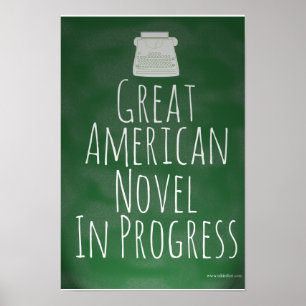 Affiche Grand écrivain américain romancier auteur épique d
