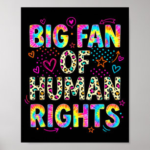 Affiche Grand fan des droits de l'homme rétro protestation