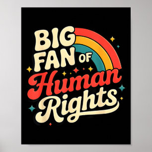 Affiche Grand fan des droits de l'homme Vintage Rainbow So