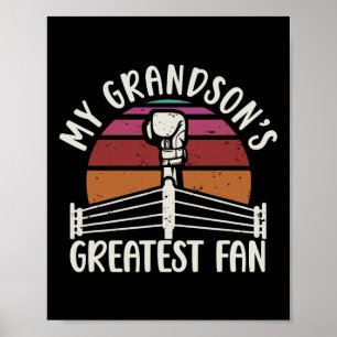 Affiche Grand-fils le plus grand fan de boxe grand-mère de