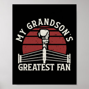 Affiche Grand-fils le plus grand fan de boxe grand-mère de