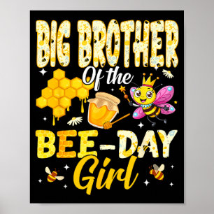 Affiche Grand frère de la fille de la journée de l'abeille
