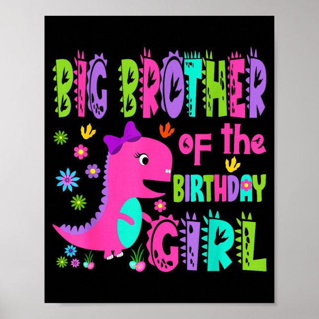 Affiche Grand frère de la fille de l'anniversaire saurus r (Devant)