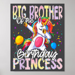 Affiche Grand frère de la princesse d'anniversaire Dabbing