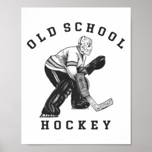 Affiche Grand gardien de but de hockey vintage Logo de gar