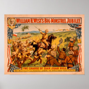 Affiche Grand Jubilé de Minstrel charge de San Juan Hill