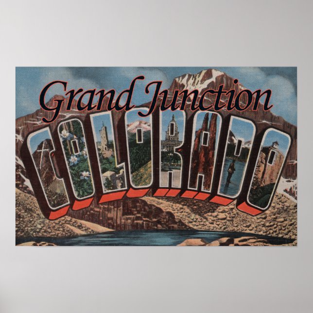 Affiche Grand Junction, Colorado - Scènes de grandes lettr (Devant)