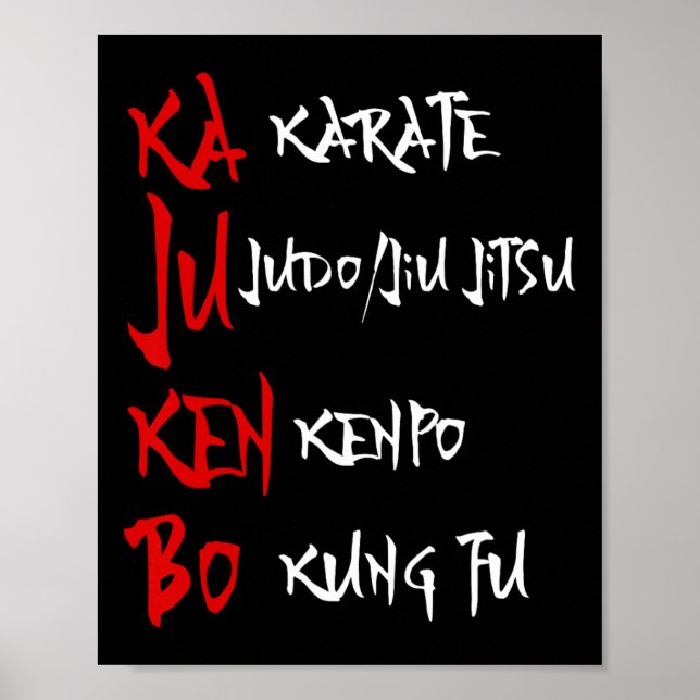 Affiche Grand Kajukenbo Combattre Karate Judo Kenpo Kung F (Devant)