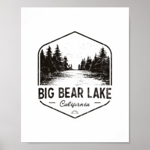 Affiche Grand lac d'Ours Californie Extérieur Vintage