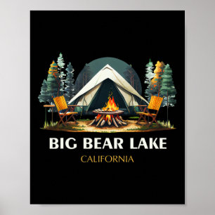 Affiche Grand lac d'Ours Californie Souvenir Randonnée