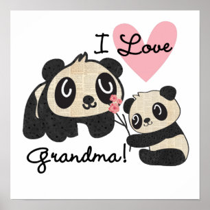 Affiche Grand-maman d'amour des ours panda I