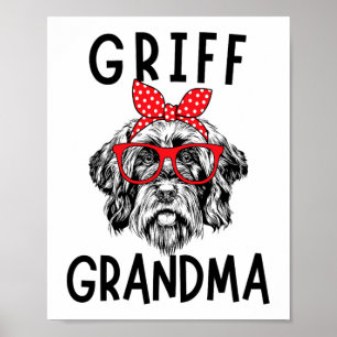 Affiche Grand-mère À poils durs Pointing Griffon Nana Mère