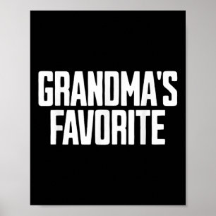 Affiche Grand-mère amusante et 39 ; s Noir favori Classiqu