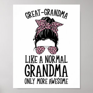 Affiche Grand-Mère Comme Une Grand-Mère Normale Seulement
