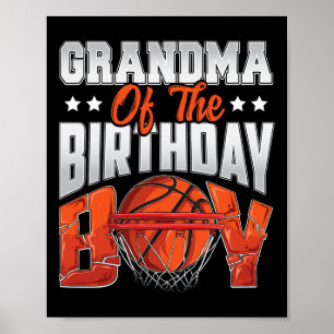 Affiche Grand-mère de basket-ball anniversaire Boy Family