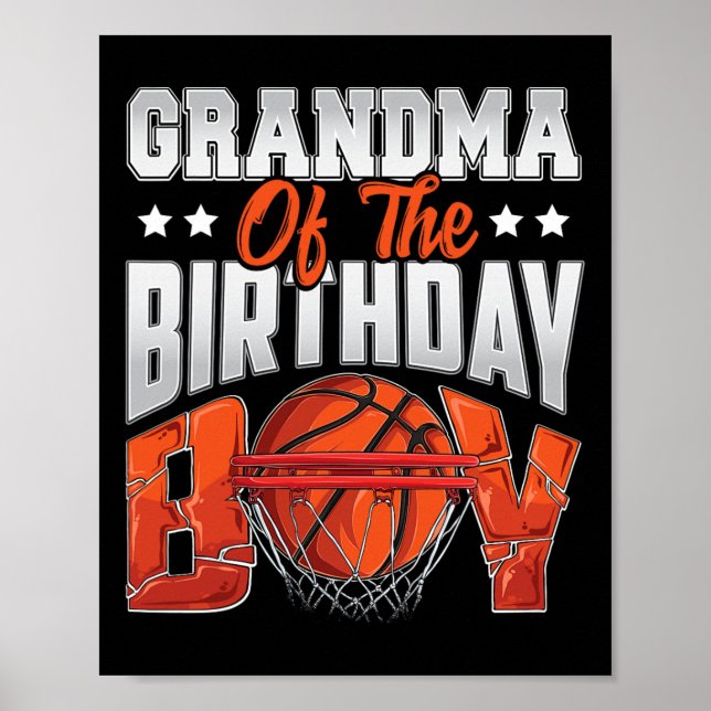 Affiche Grand-mère de basket-ball anniversaire Boy Family  (Devant)