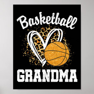 Affiche Grand-mère de basket-ball Leopard Heart