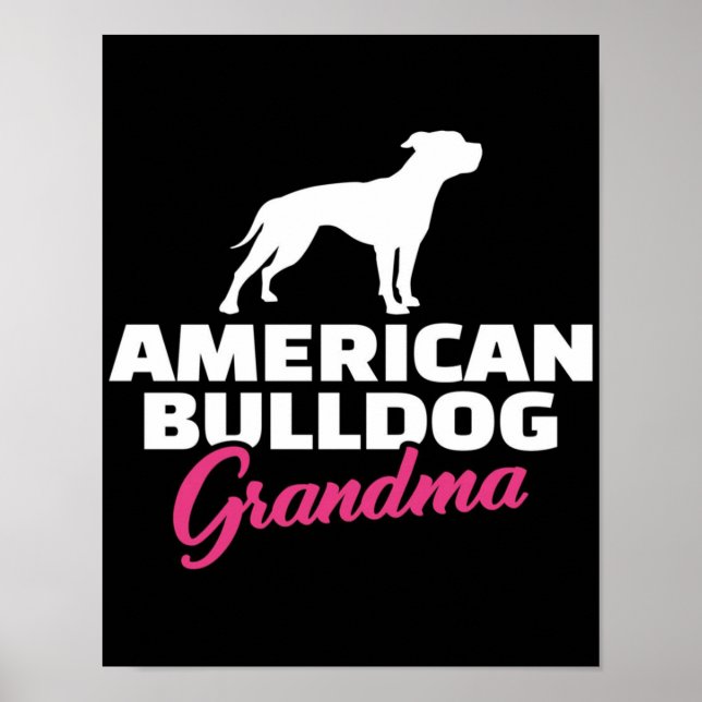 Affiche Grand-mère de Bulldog américain | Bulldog Lover (Devant)