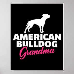 Affiche Grand-mère de Bulldog américain Drôle cadeau fam