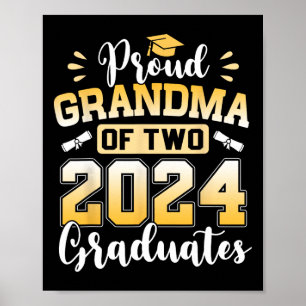 Affiche Grand-Mère De Deux Diplômés De 2024 Cl Supérieur D