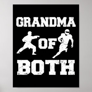 Affiche Grand-Mère De Football Amusant Et Karate Grand-Mèr