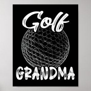 Affiche Grand-mère de golf Femme golfeuse Joueuse de balle
