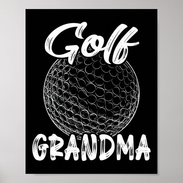 Affiche Grand-mère de golf Femme golfeuse Joueuse de balle (Devant)