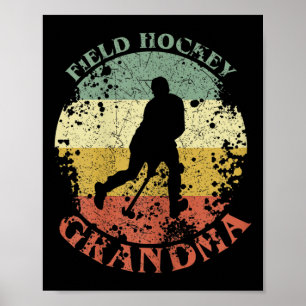 Affiche Grand-mère de hockey sur gazon féminin Mot vintage