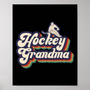 Affiche Grand-mère de hockey sur glace d'un joueur de hock