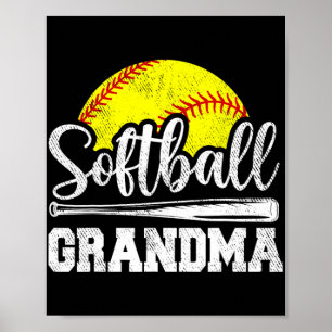 Affiche Grand-mère de joueuse de softball Jour Mère #39 ;