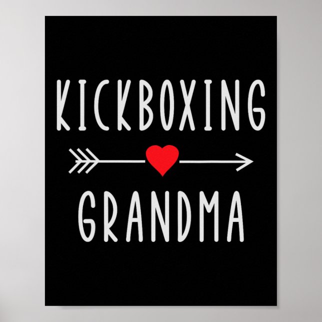 Affiche Grand-mère de kickboxing fière Grand-mère de kickb (Devant)
