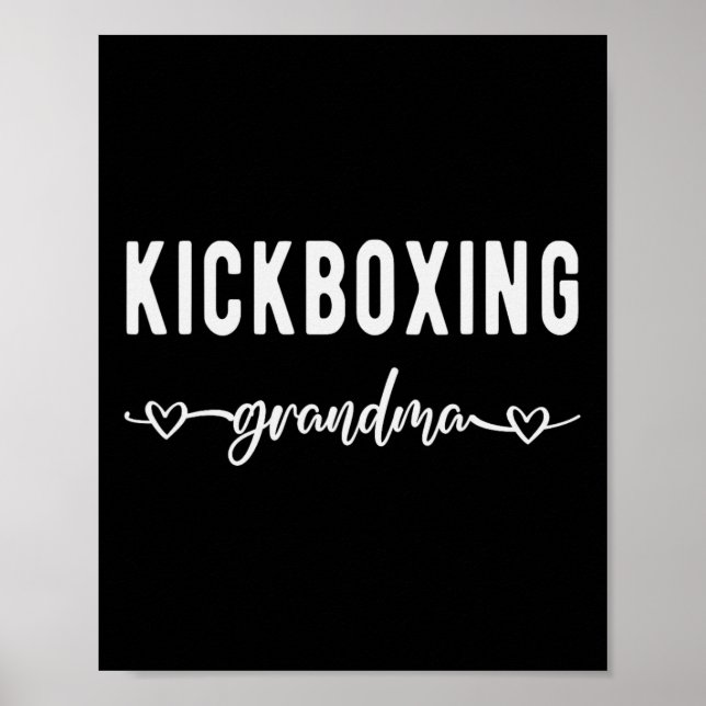 Affiche Grand-mère de kickboxing fière Grand-mère de kickb (Devant)