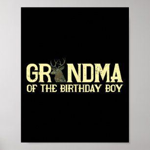 Affiche Grand-Mère De L'Anniversaire Boy Deer Hunter Camou