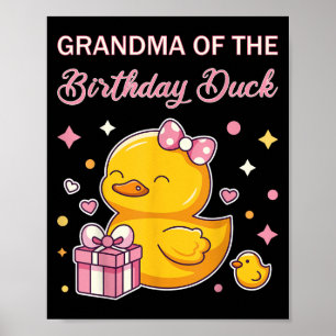 Affiche Grand-Mère De L'Anniversaire Canard Noël Anime Par