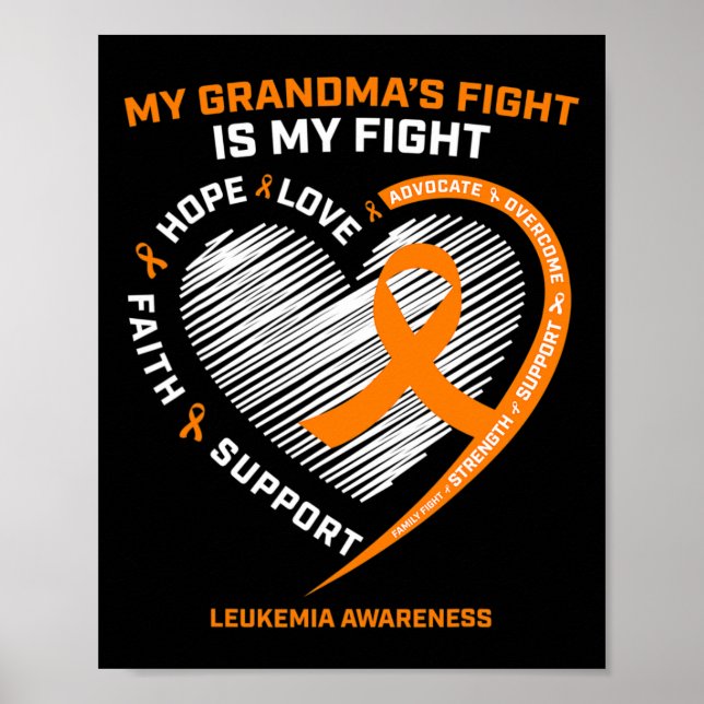 Affiche Grand-mère de sensibilisation à la leucémie pour h (Devant)