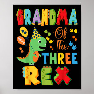 Affiche Grand-mère des trois Rex 3e anniversaire garçon Di