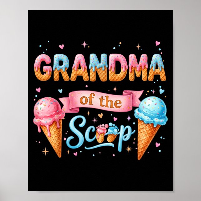 Affiche Grand-mère du bébé de révélation de genre de glace (Devant)