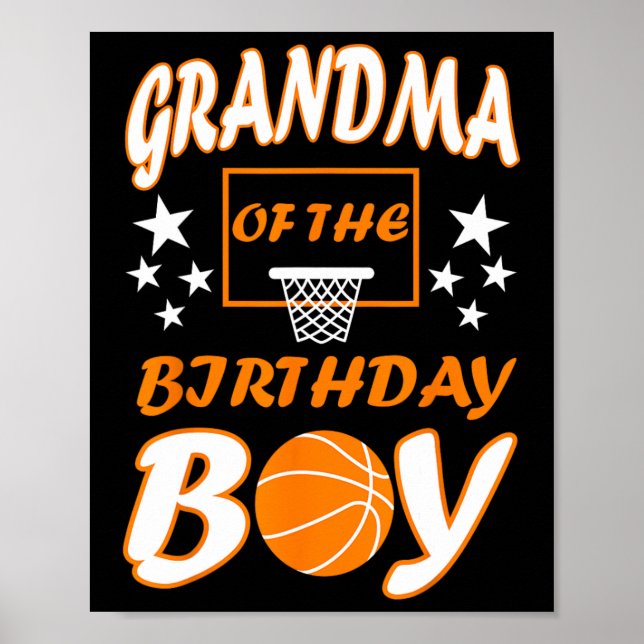 Affiche Grand-Mère Du Garçon D'Anniversaire Bysketbyll Lov (Devant)