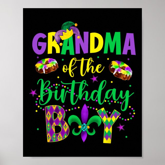 Affiche Grand-Mère Du Garçon D'Anniversaire Chemise Mardi  (Devant)