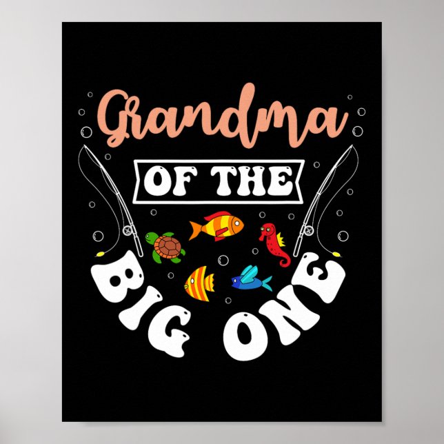 Affiche Grand-mère du gros poisson fête d'anniversaire de  (Devant)